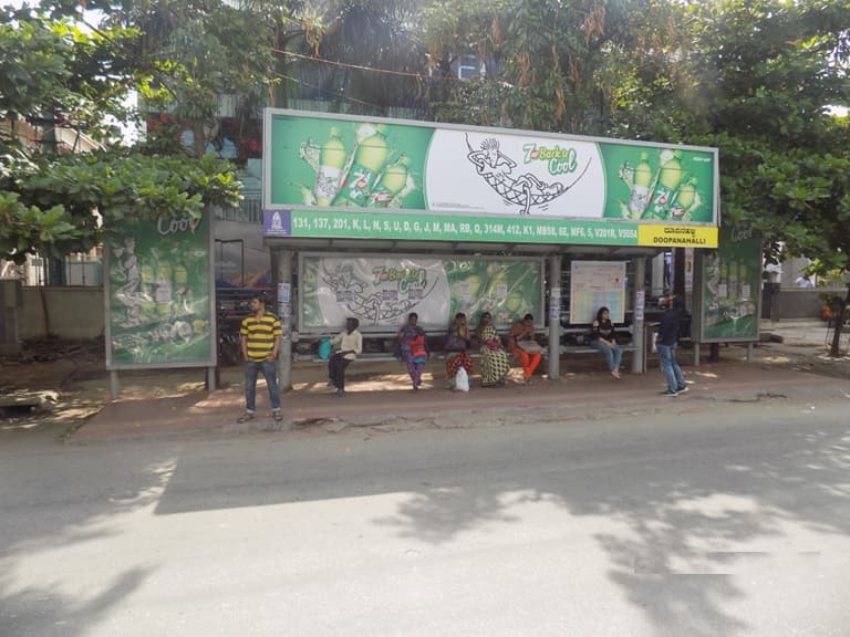 OOH Hoardings Agency in India, Bus Shelter Branding Company in Indiranagar Bus Stop Bengaluru